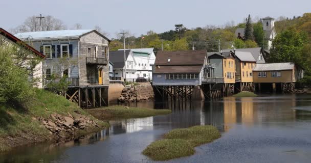 Pretty Coastal Village Nova Scotia — Stock Video