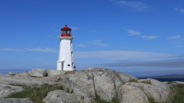 Timelapse, Peggys Cove deniz feneri, Nova Scotia 4k