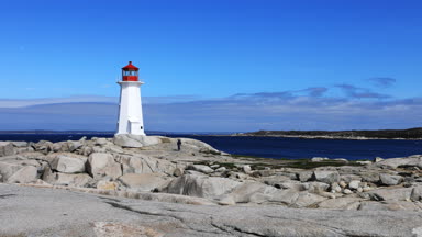 Timelapse Peggys Cove deniz feneri, Nova Scotia 4k