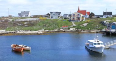 Renkli binalar, Peggys Cove, Nova Scotia 4k sahne