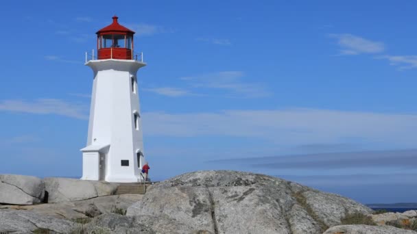 Timelapse Peggys Cove Lighthouse Nueva Escocia Canadá — Vídeos de Stock