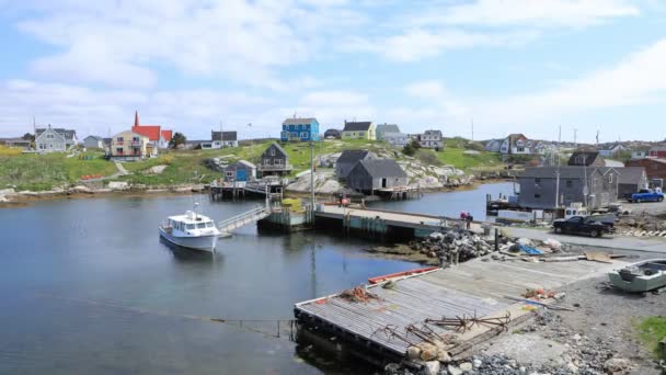 Timelapse Edifici Colorati Peggys Cove Nuova Scozia — Video Stock