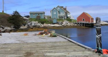 Renkli binalar, Peggys Cove, Nova Scotia 4k