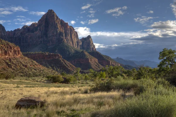 Weergave Van Watchman Zion National Park Utah Mooie Dag — Stockfoto