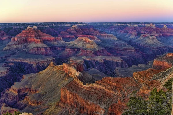 Der Grand Canyon Nationalpark Arizona Nach Sonnenuntergang — Stockfoto