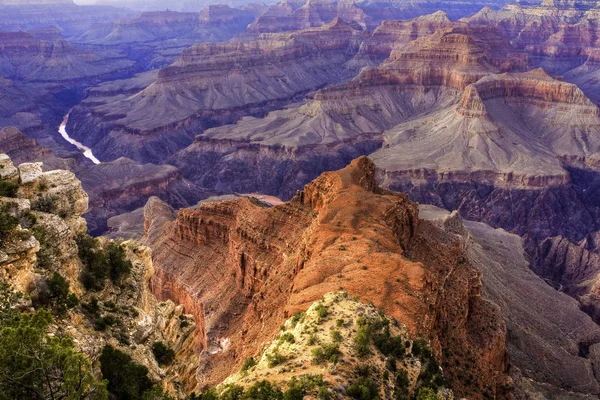 Der Grand Canyon Nationalpark Arizona Bei Einbruch Der Dunkelheit — Stockfoto