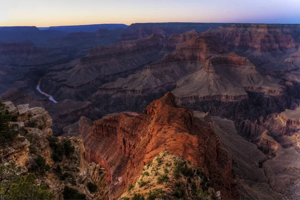 Der Grand Canyon Nationalpark Arizona Nach Einbruch Der Dunkelheit — Stockfoto