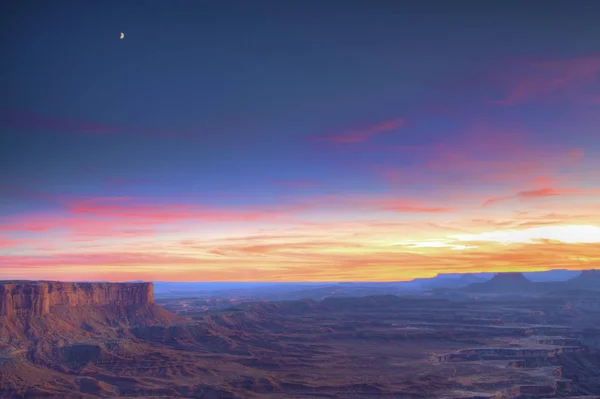Sun Setting Canyonlands National Park Utah — Stock Photo, Image