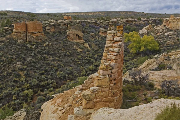 View Multiple Brick Buildings Hovenweep National Monument — Stock Photo, Image
