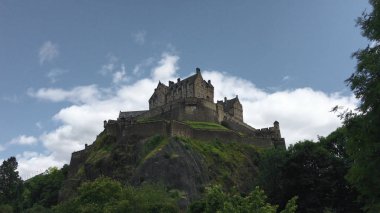 Sahne Edinburgh Castle İskoçya tepenin üzerinde