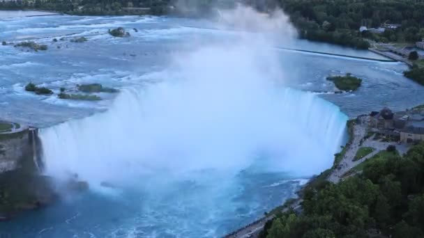 Timelapse Aerea Horseshoe Falls Cascate Del Niagara Come Cala Notte — Video Stock