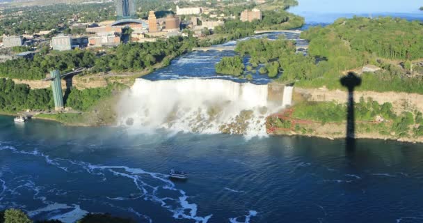 Flygfoto Över Den Amerikanska Fallen Niagara Falls — Stockvideo