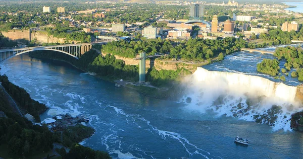 Aerial Rainbow Bridge American Falls — Stock Photo, Image