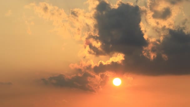 Timelapse Cer Portocaliu Apusul Soarelui — Videoclip de stoc