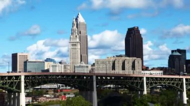 Timelapse Cleveland siluetinin güzel günde 4k