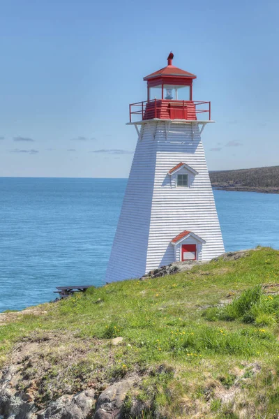 Een Verticale Van Boar Head Lighthouse Ondernemen Nova Scotia — Stockfoto
