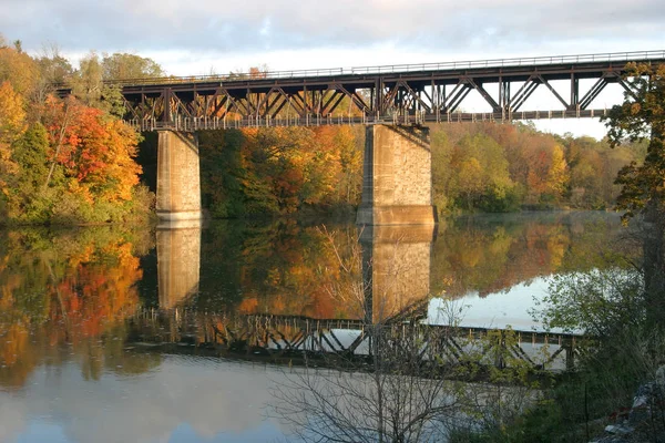 Ponte Ferroviária Grand River Paris Canadá Outono — Fotografia de Stock