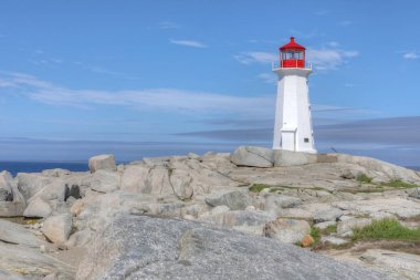 Peggy'nin Cove deniz feneri, Nova Scotia, Kanada görünümünü