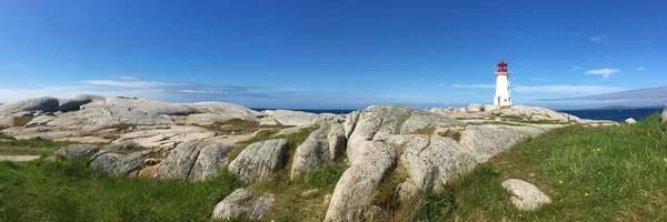 Peggy'nin Cove deniz feneri, Nova Scotia, Kanada Panoraması