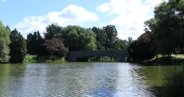 Spokojny Widok Nad Rzeką Avon Stratford Kanada — Wideo stockowe