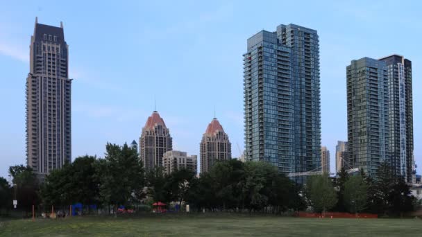 Timelapse Night Mississauga Ontario Skyline — Stock Video