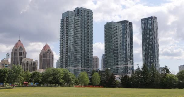 Blick Auf Die Mississauga Skyline Von Ontario — Stockvideo