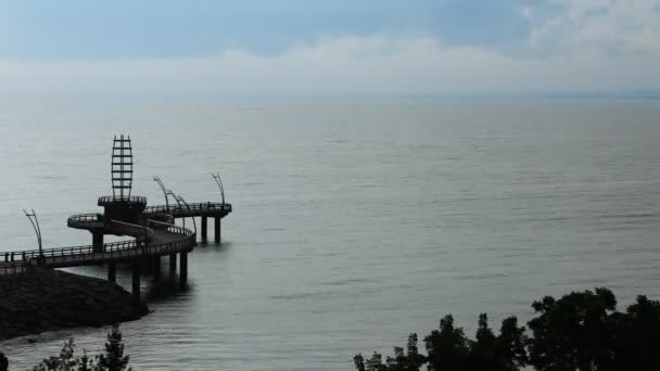 Luchtfoto Timelapse Van Burlington Pier Canada — Stockvideo