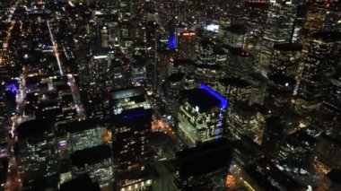 Gece 4k Toronto, Kanada'da trafik Timelapse anteni