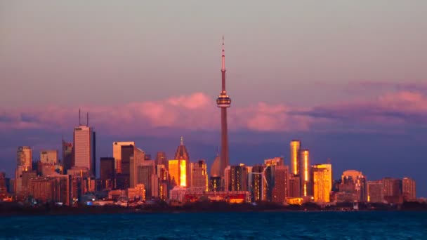 Dia Para Noite Centro Cidade Toronto — Vídeo de Stock