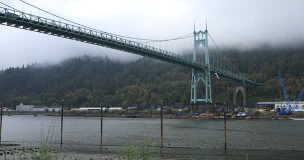 Johns Brücke Portland Oregon — Stockvideo