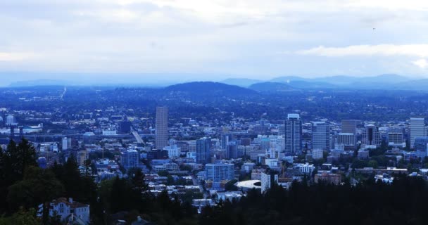 Portland Oregon Manzarası Gecenin — Stok video
