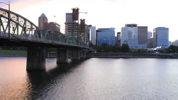 Timelapse Día Noche Portland Oregon — Vídeo de stock