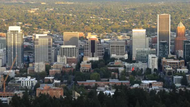 Timelapse Portland Oregon City Center Dark — Stock Video