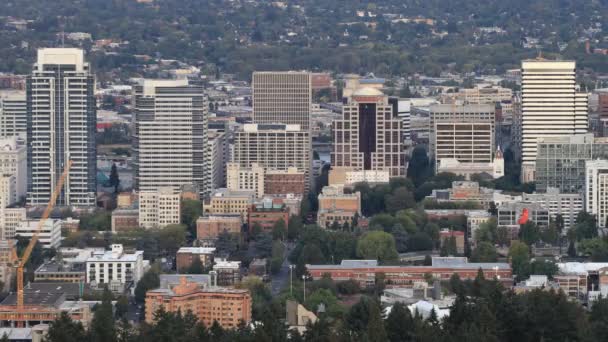 Timelapse Día Noche Del Portland Oregon Centro Ciudad — Vídeo de stock