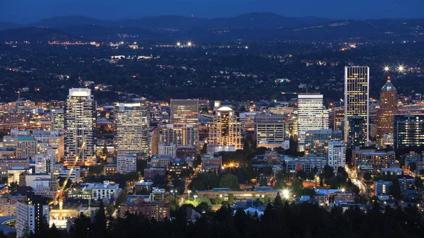 Una Vista Notturna Portland Oregon Centro — Foto Stock