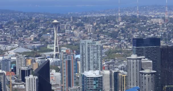 Vista Aérea Horizonte Seattle Washington — Vídeo de Stock