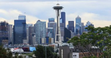 Seattle, Washington şehir merkezi güzel bir gün 4k
