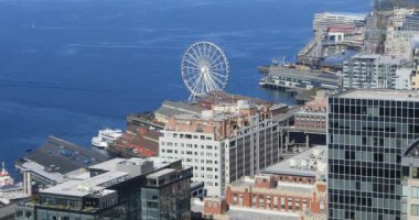 Seattle, Washington liman alanı 4k havadan görünümü