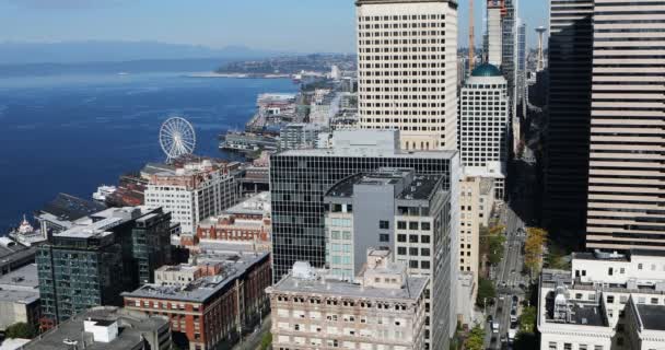 ワシントン州シアトル市内中心 の空撮 — ストック動画