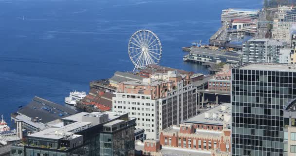 西雅图的鸟瞰图 华盛顿港区4K — 图库视频影像