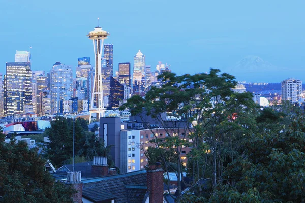 Paesaggio Urbano Seattle Washington Crepuscolo — Foto Stock