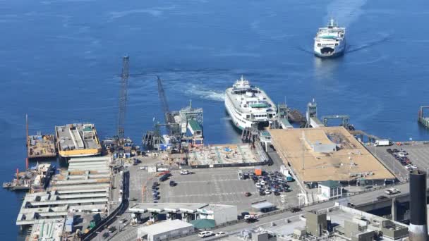 Timelapse Seattle Washington Ferries — Stock Video