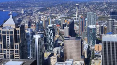 Timelapse hava Seattle, Washington şehir merkezindeki 4k