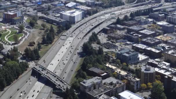 Timelapse Aereo Seattle Washington Autostrada — Video Stock