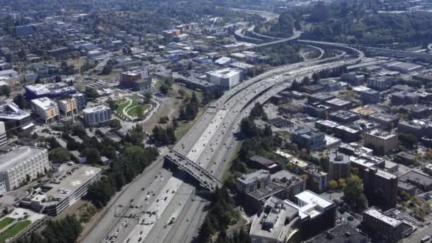 空中タイムラプス シアトル ワシントン州高速道路 — ストック動画