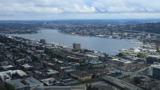 Timelapse Aerial Seattle Washington Area — Stock Video