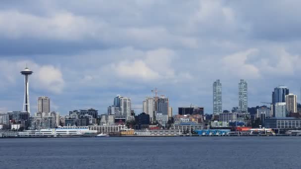 Timelapse Seattle Washington Skyline Buen Día — Vídeos de Stock