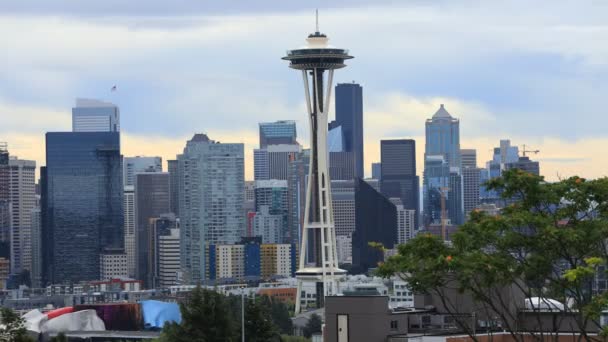 Timelapse Van Het Centrum Van Stad Seattle Washington — Stockvideo