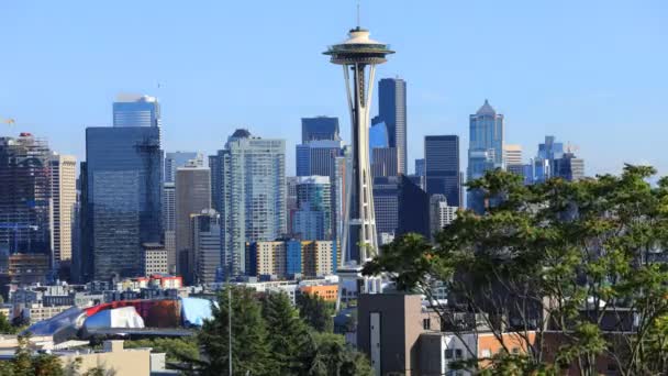 Zeitraffer Von Seattle Washington Einem Klaren Tag — Stockvideo