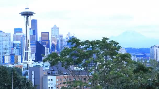 Dag Till Natt Timelapse Seattle Washington Skyline — Stockvideo